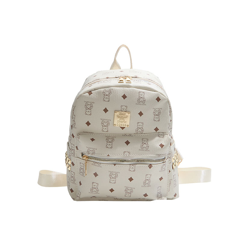 Cute Little Bear Commuting Backpack 2025 New Style Trendy female college student backpack Large Capacity handbag Item Picture