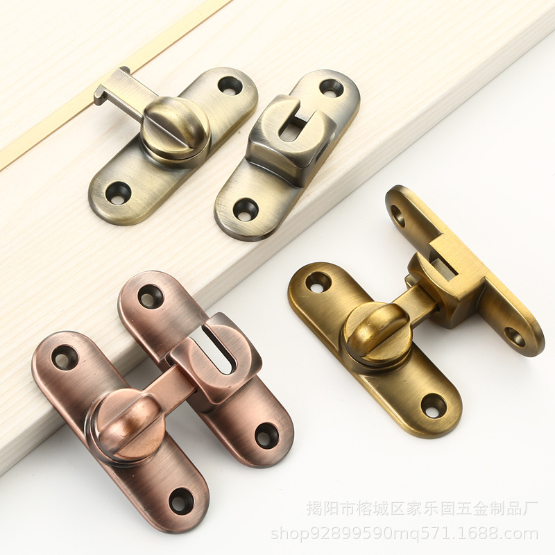 Solid lock without drilling, no left or right interlocking, 90-degree and 180-degree anti-theft latch door lock Specification drawing