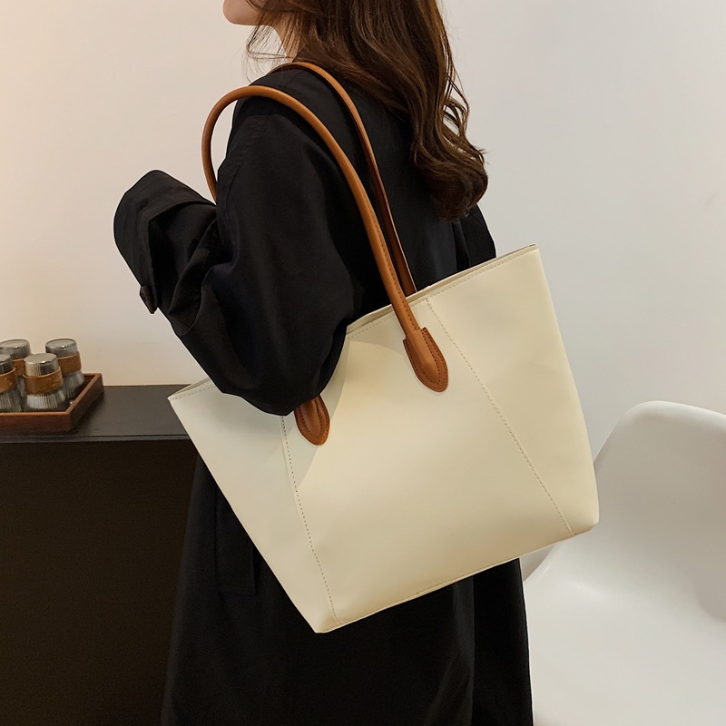 Large bag 2024 new Tote bag for autumn and winter, large-capacity single-shoulder bag for work and commuting, soft leather solid color women's bag Specification drawing