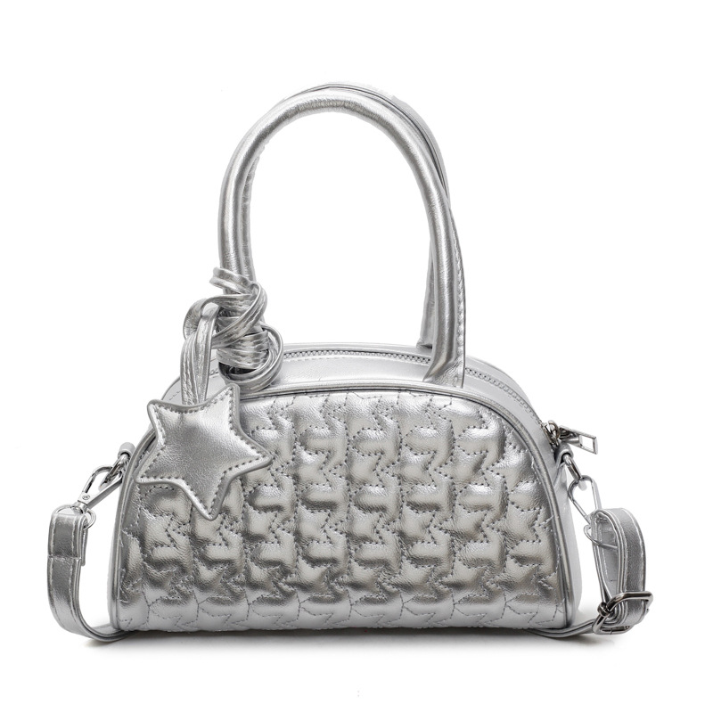 A niche hand-held bowling bag for women, a new style of fashionable embroidered thread hand-held small square bag, a versatile single-shoulder crossbody bag Item Picture