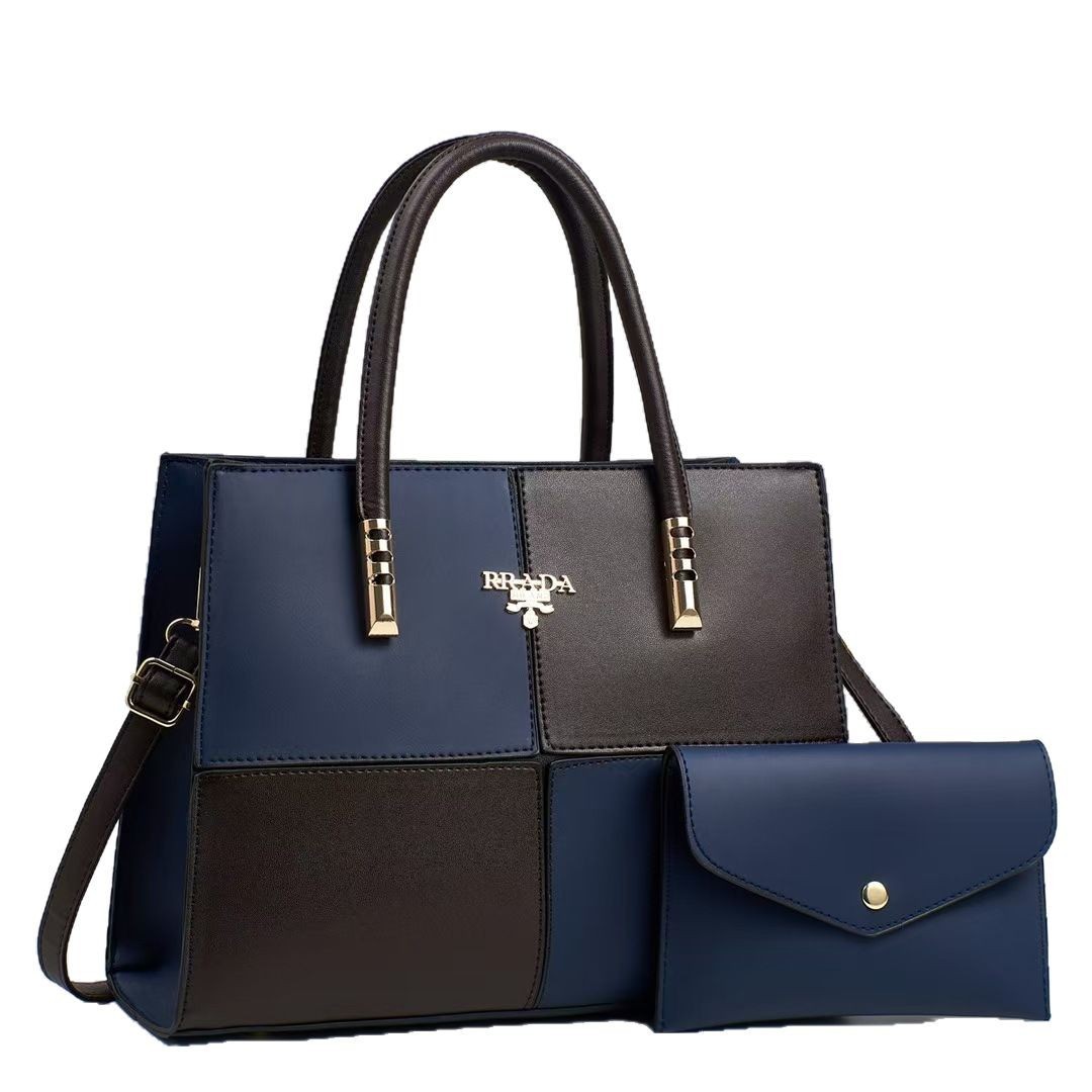 Fashionable two-piece patchwork handbag set, 2025 new style single-shoulder crossbody bag, large-capacity commuter best-selling women's bag wholesale Item Picture
