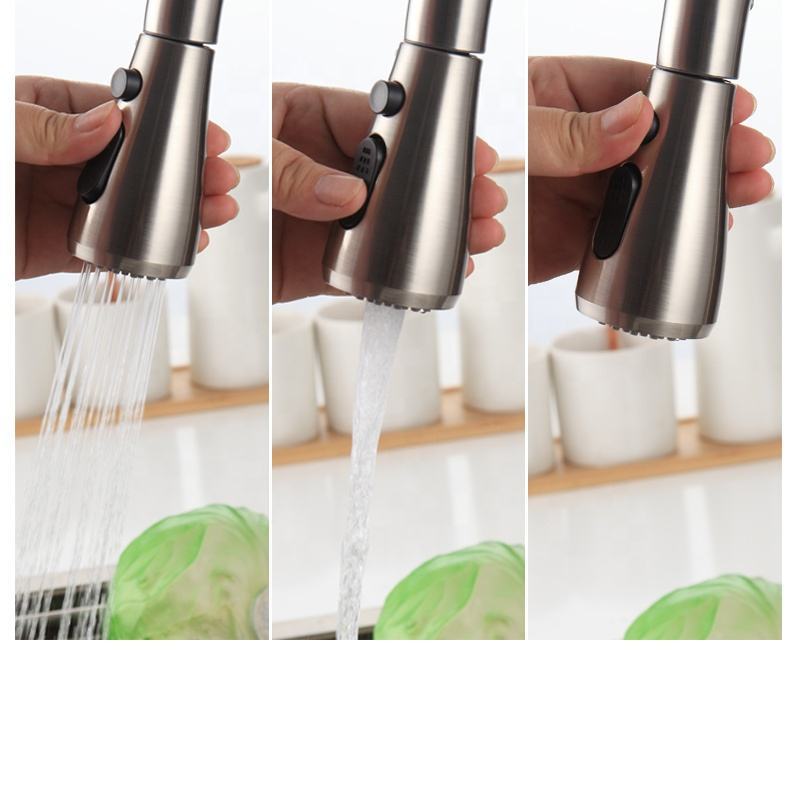 Cross-border pull-out 304 stainless steel kitchen faucet, splash-proof hot and cold sink, universal telescopic sink faucet Application Scenario