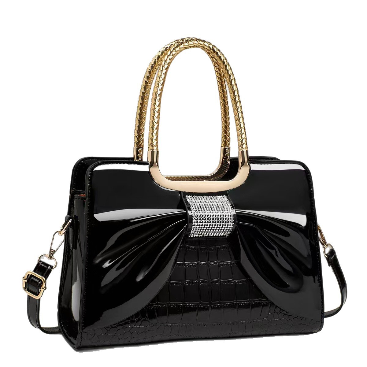 Taizhou Women's Bag 2025 New Style, fashionable and versatile, elegant mom bag, cross-border bestseller, patent leather shiny women's bag gift Item Picture