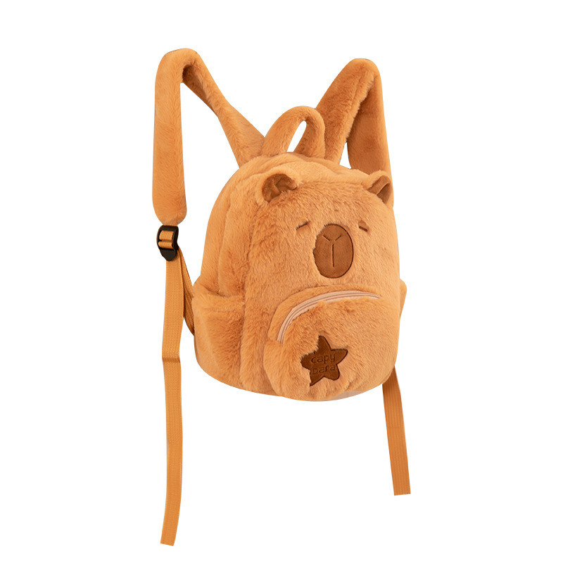 2024 New Capibara plush Capybara Backpack is cute and versatile. Wholesale of plush cartoon student small backpacks Item Picture