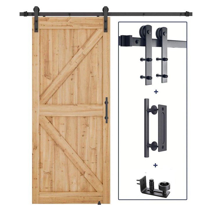Amazon cross-border American barn door hanging rail complete set of hardware accessories, complete set of household sliding door track sliding rail Specification drawing