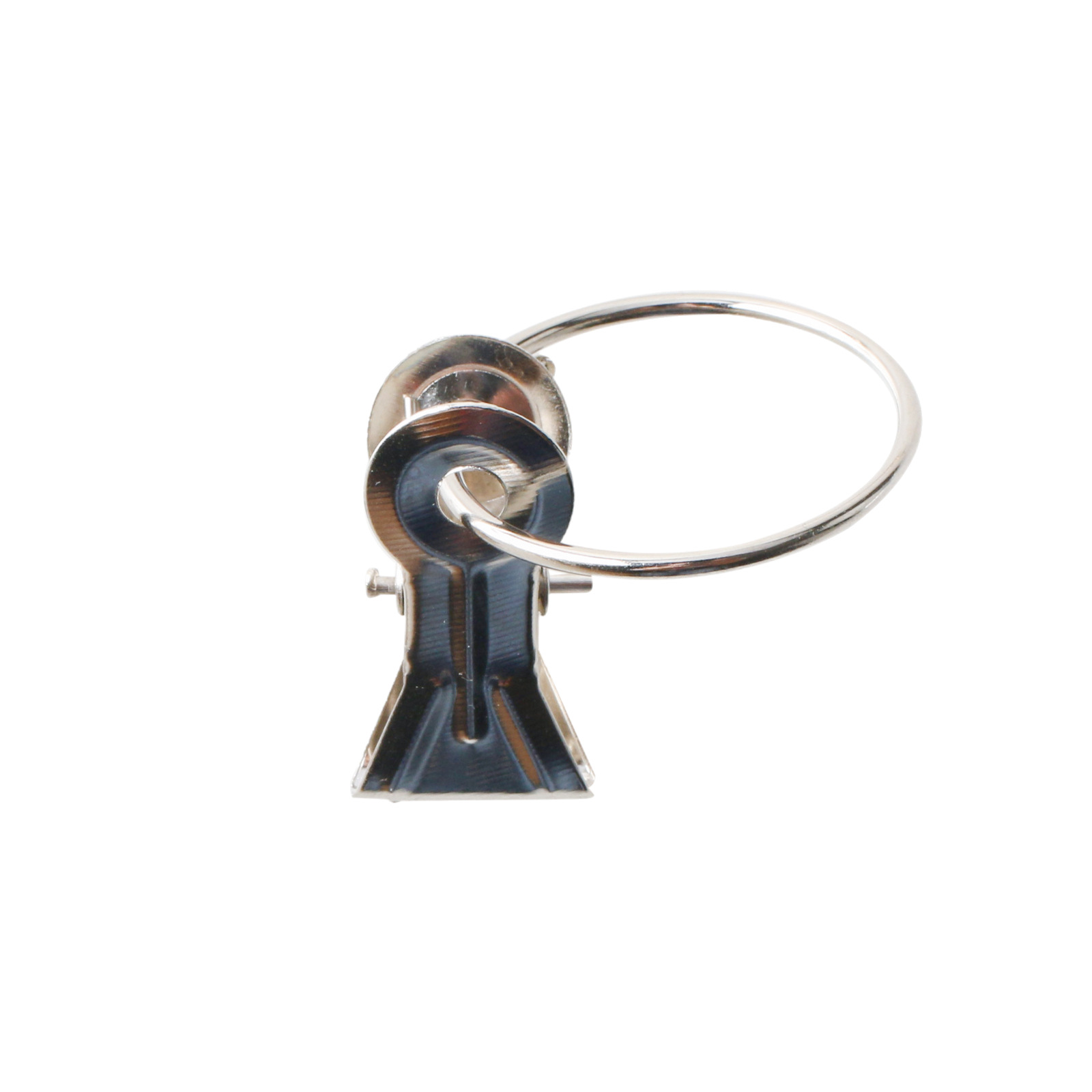 Roman circle curtain clip, large serrated metal clip with ring buckle, bath curtain accessory, open and closed curtain clip Item Picture