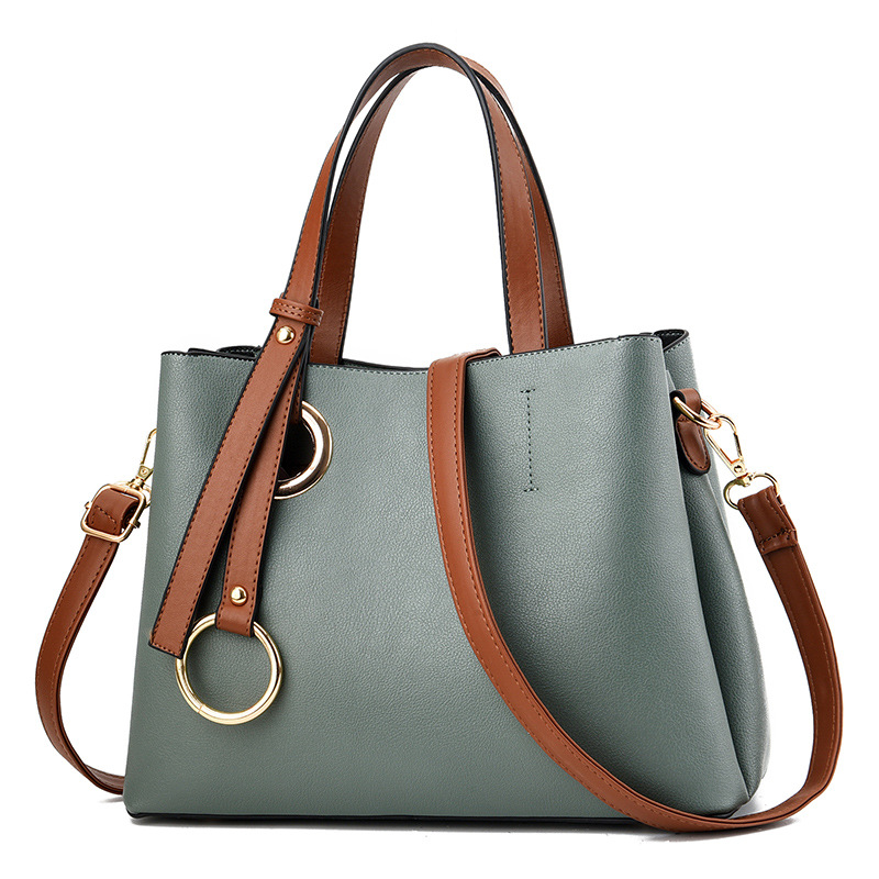 2022 New Style simple and elegant PU soft leather handbag for foreign trade, large-capacity single-shoulder crossbody bag for cross-border travel to Europe and America Item Picture