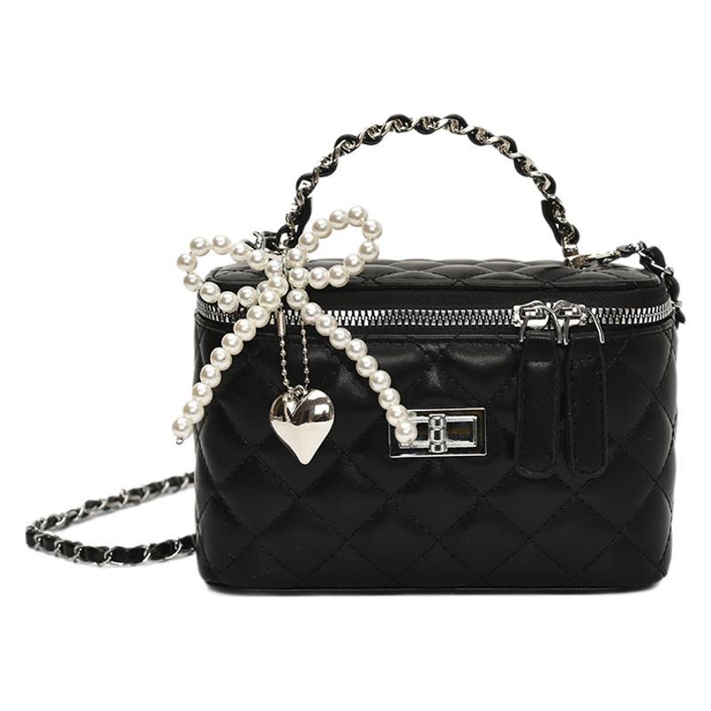 A high-end, stylish, diamond-shaped chain hand-held box bag for women, a new and fashionable cosmetic bag, a single-shoulder crossbody bag Item Picture