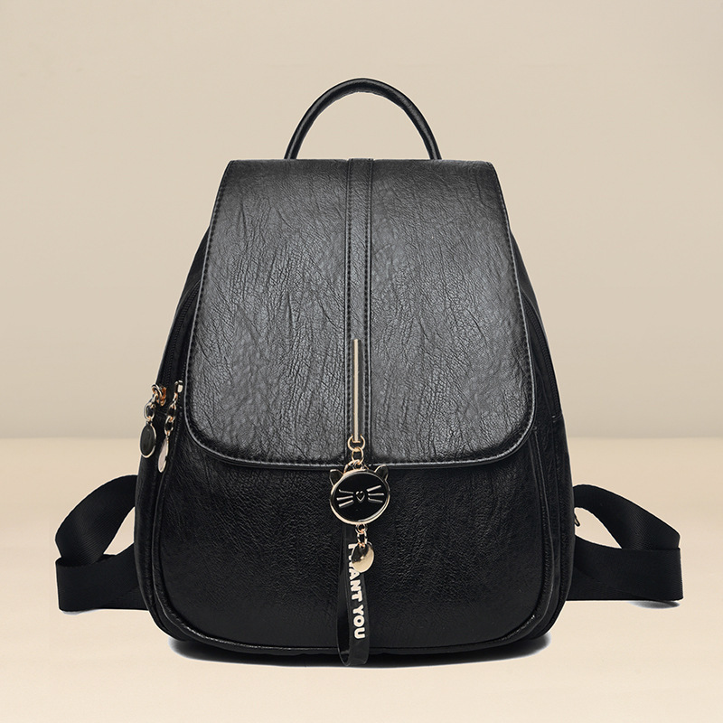 The new soft leather backpack for spring 2025 is versatile, large-capacity, fashionable and trendy, and is a student bag Specification drawing