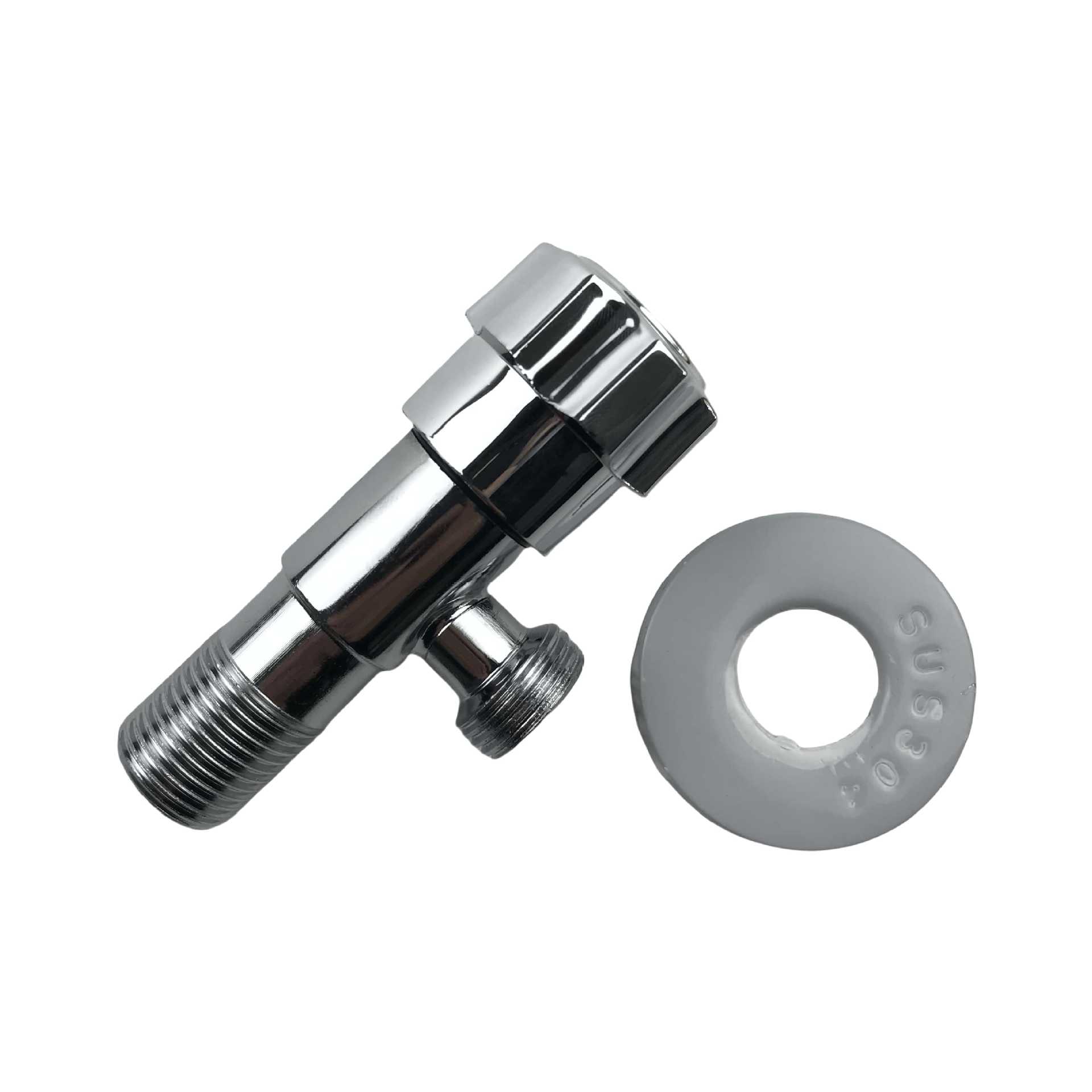 Electroplated stainless iron Angle valve, one inlet and one outlet, 4-point toilet Angle valve, DN15 figure-eight stop valve factory Application Scenario