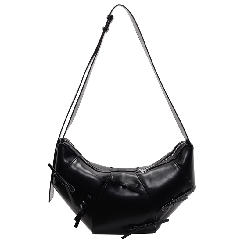 A high-end retro soft leather horn bag for women, a new 2024 trendy, retro, niche and stylish large-capacity crossbody bag Item Picture