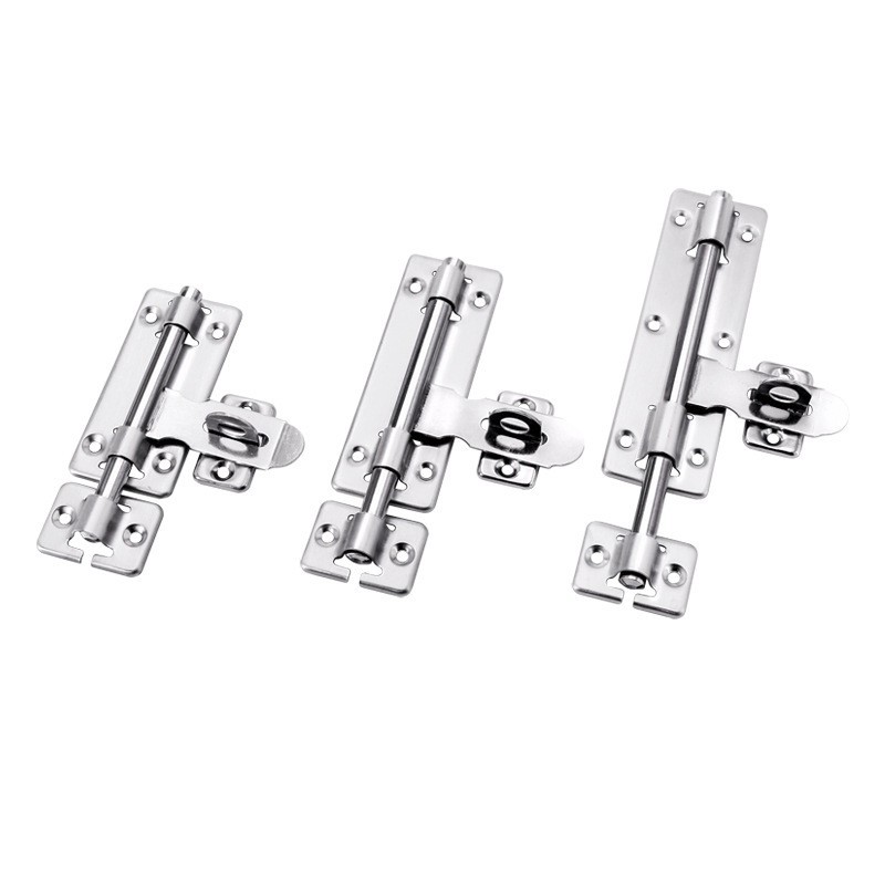 Wholesale of stainless steel left and right pins, stainless steel with locks, reverse side door inserts, anti-theft double-head wooden door bolts from the manufacturer Item Picture
