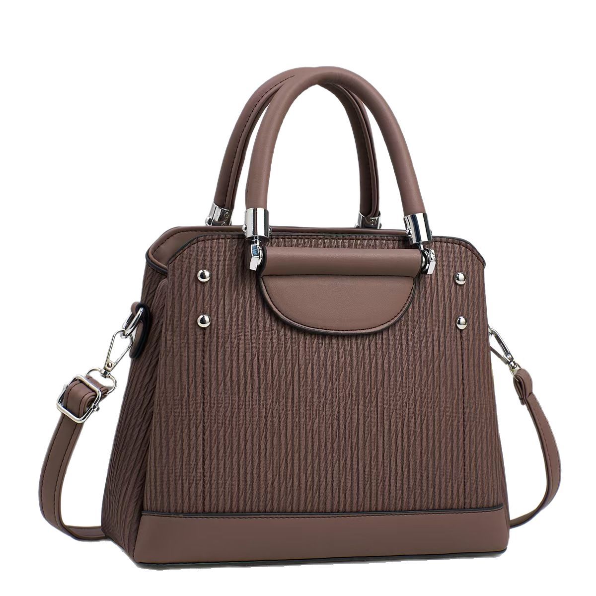 A large-capacity simple solid-color women's handbag for summer 2025, a simple and trendy handbag, a simple and everyday crossbody bag Item Picture