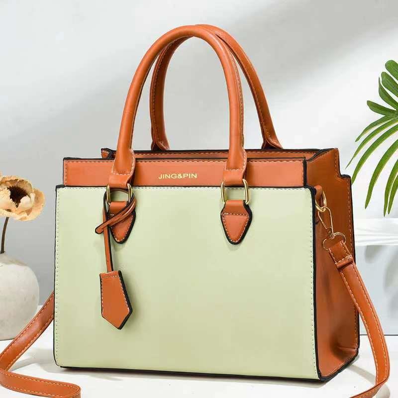 Cross-border women's bag 2022 New Korean version single-shoulder hand-carry crossbody fashionable color-blocking handbag for women's bag export consignment Item Picture