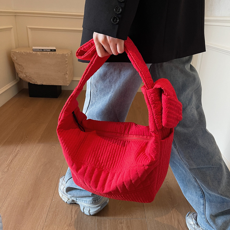 Korean niche pleated handbag for women 2025 new style versatile and fashionable single-shoulder cloud bag for commuting crossbody dumpling bag details Picture