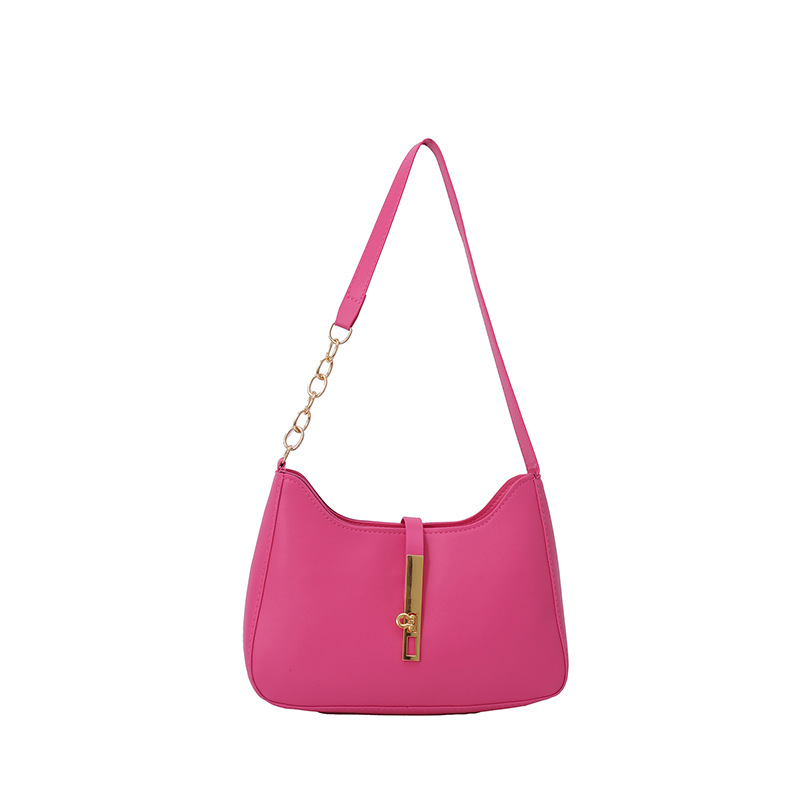 Korean color-blocking design women's 2025 summer new style, elegant and fashionable texture, large capacity, simple hand-held armpit bag Item Picture