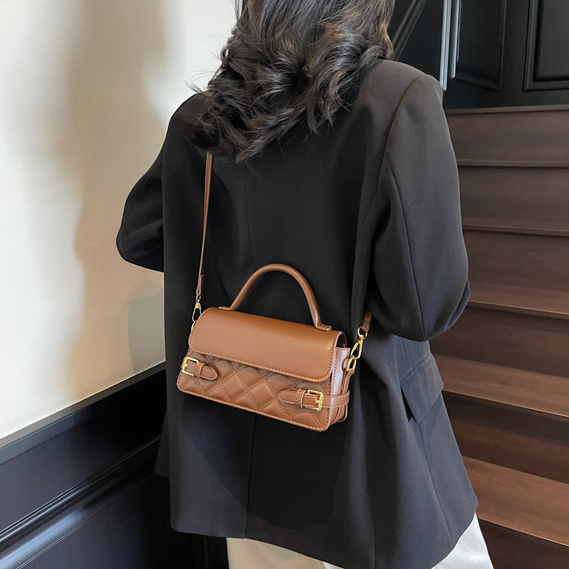 This high-end diamond-patterned embroidered thread commuting handbag is a trendy and casual small square bag for women in the spring of 2025 Application Scenario