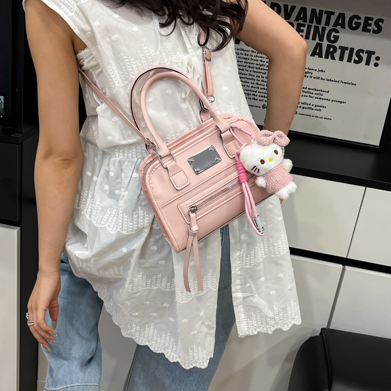 Spring and summer trendy Korean-style personalized women's bag, high-end Boston handbag, versatile for work and commuting, casual crossbody bag Specification drawing