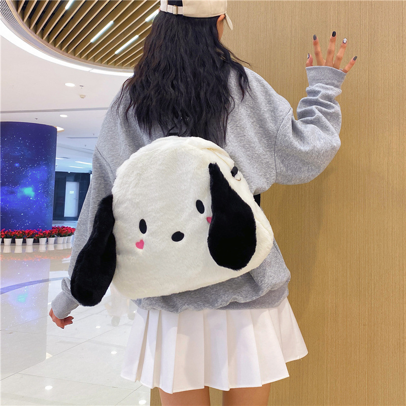 Japanese-style ins cute student hand-held, cross-shoulder 2023 plush bag with large capacity for student classes full figure