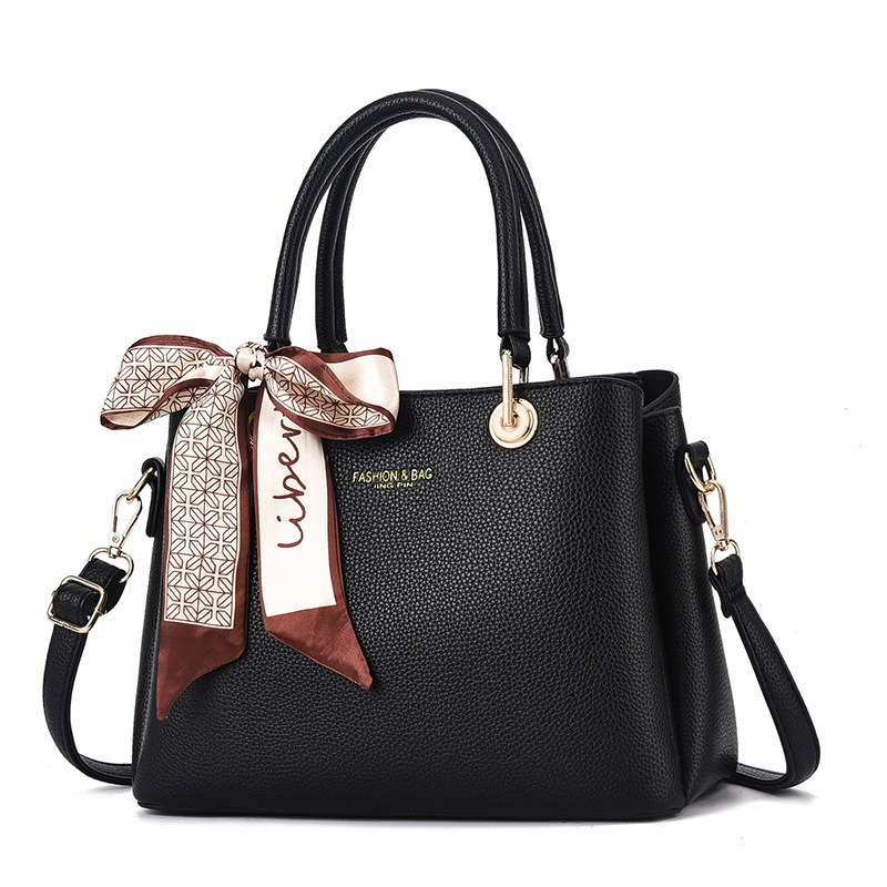 Mom's handbag, middle-aged women's bag, 2024 new style fashionable soft leather women's bag, large capacity silk scarf, single-shoulder crossbody bag Item Picture