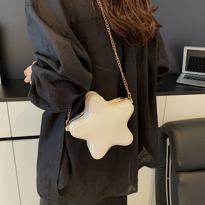 Spring and Summer new macaron-colored jelly bag, texture chain single-shoulder bag, fashionable and versatile women's crossbody five-point bag details Picture