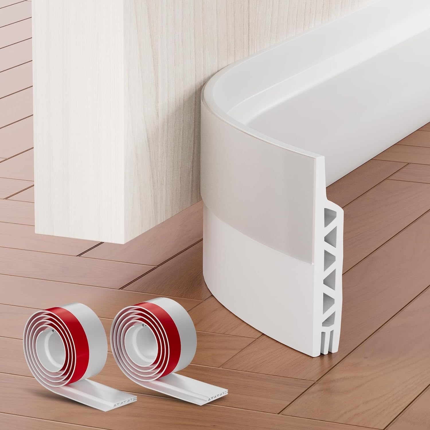 The bottom of the door is sealed with free shipping. The soundproof three-layer hollow sealing door gap is pasted with anti-theft door stop rubber strips and anti-wind insect gap strips full figure