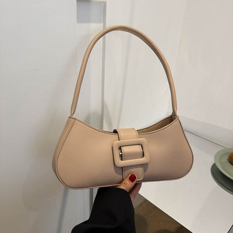 A unique French style baguette bag 2023 summer new fashion trend, simple and stylish, solid color underarm bag for women Specification drawing