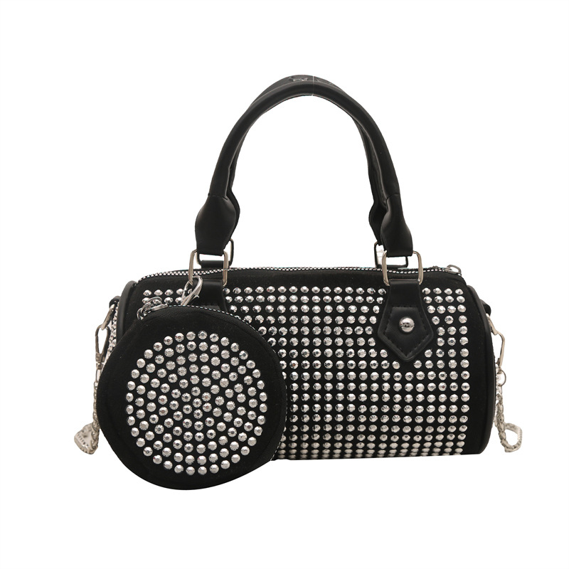 Trendy handbag for women 2025 New style with diamonds, simple and versatile, fashionable hand-held pillow, single-shoulder crossbody bag Item Picture