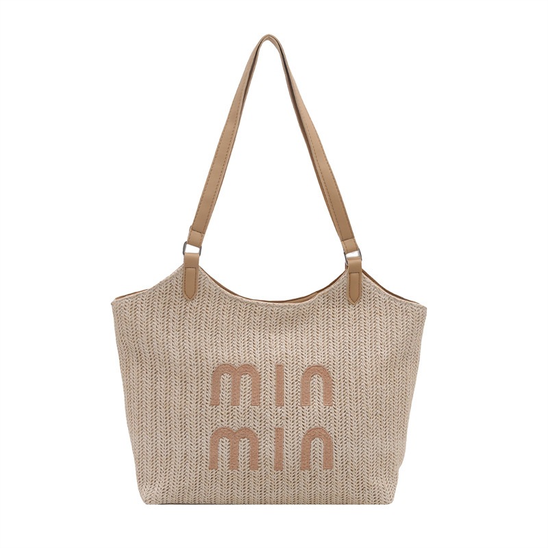Beach bag, hand-held woven small bag, women's 2025 new summer single-shoulder crossbody bag, vegetable basket, bucket, straw woven bag Item Picture