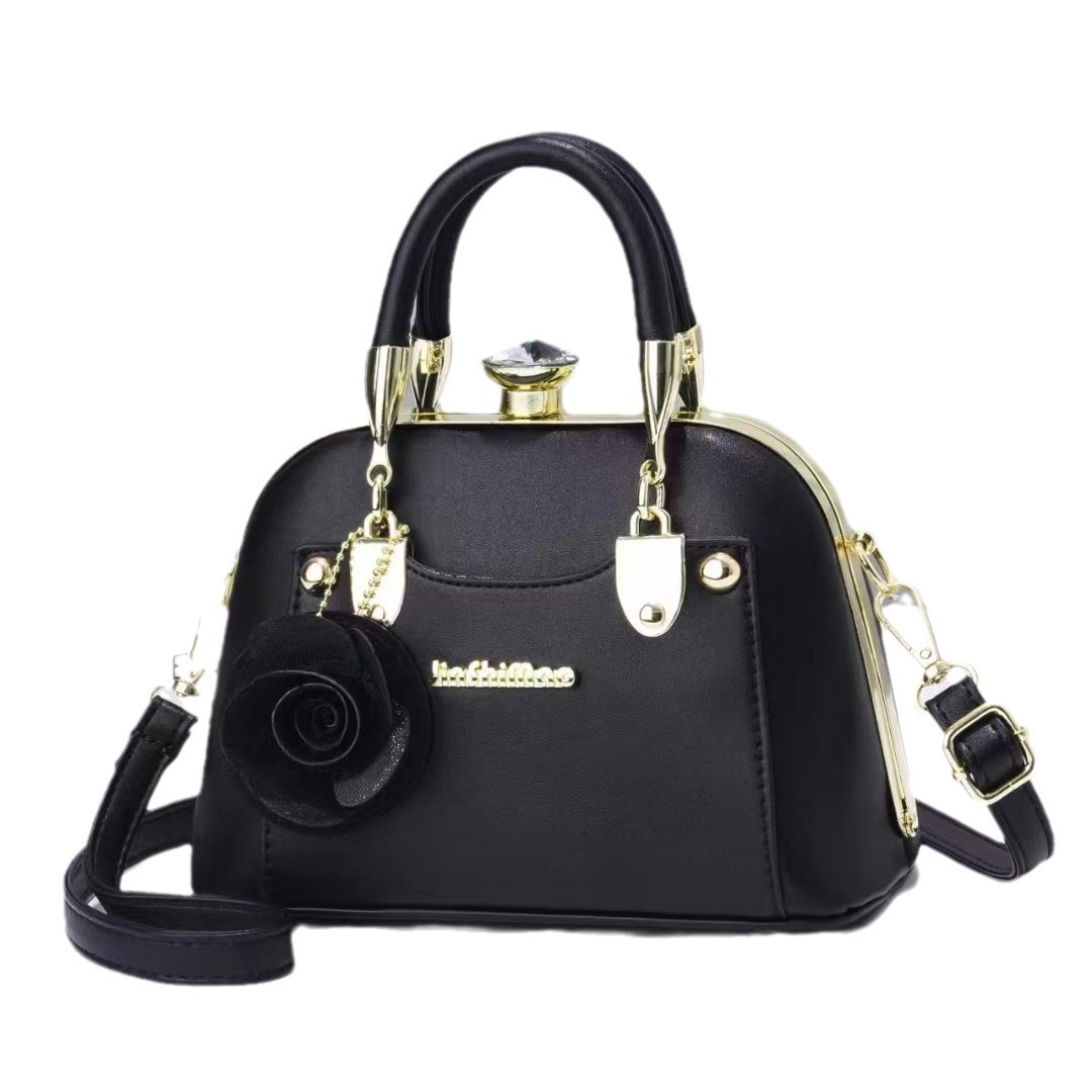 Steel sandwich shell bag 2024 Cross-border foreign trade one-piece consignment new women's bag, high-quality hand-held bill of lading shoulder diagonal cross bag Item Picture