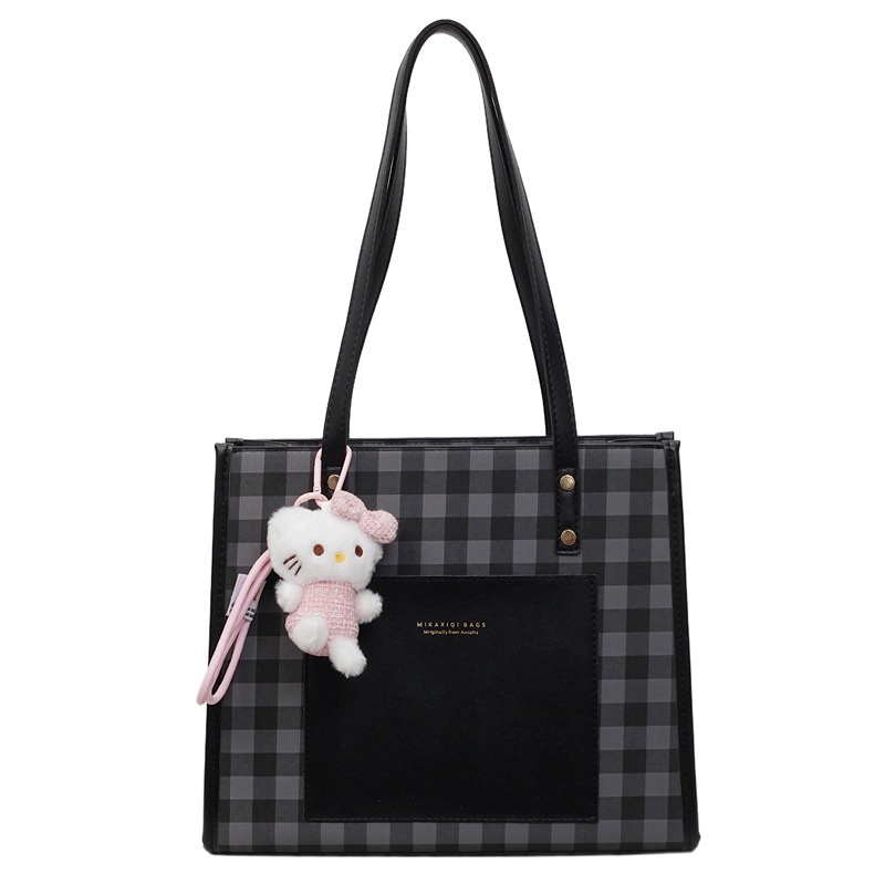 Cross-border 2025 New style bags: Women's color-blocking tote bag, retro shoulder bag, large-capacity handbag, commuter underarm bag Item Picture