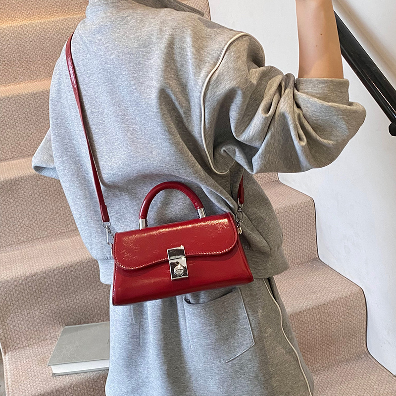 The 2025 new simple and versatile hand-held small square bag is a fashionable commuting single-shoulder bag for women and a casual crossbody bag for daily use Specification drawing