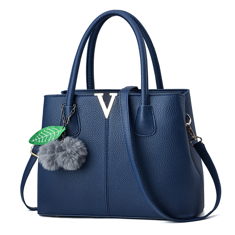 Cross-border foreign trade women's bag 2022 Autumn/Winter New lychee pattern handbag, large-capacity women's single-shoulder bag for middle-aged mothers details Picture