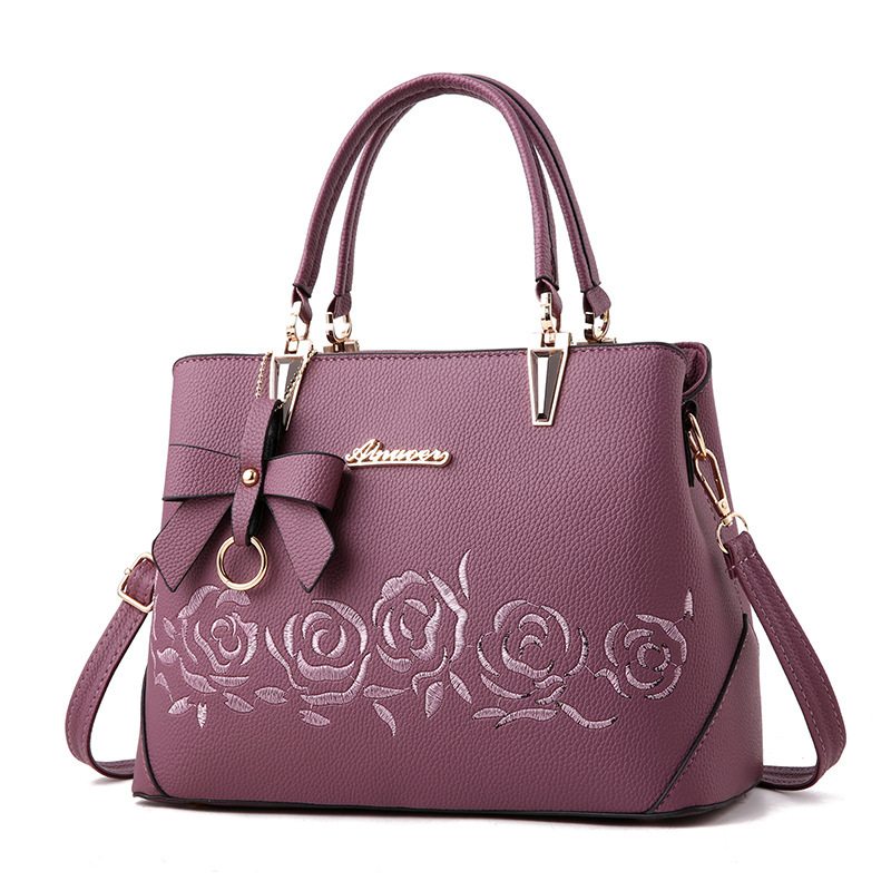 Taizhou PU women's bags, crossbody export bags, middle-aged mothers' handbags, fashionable embroidered single-shoulder bags, factory supply consignment Specification drawing