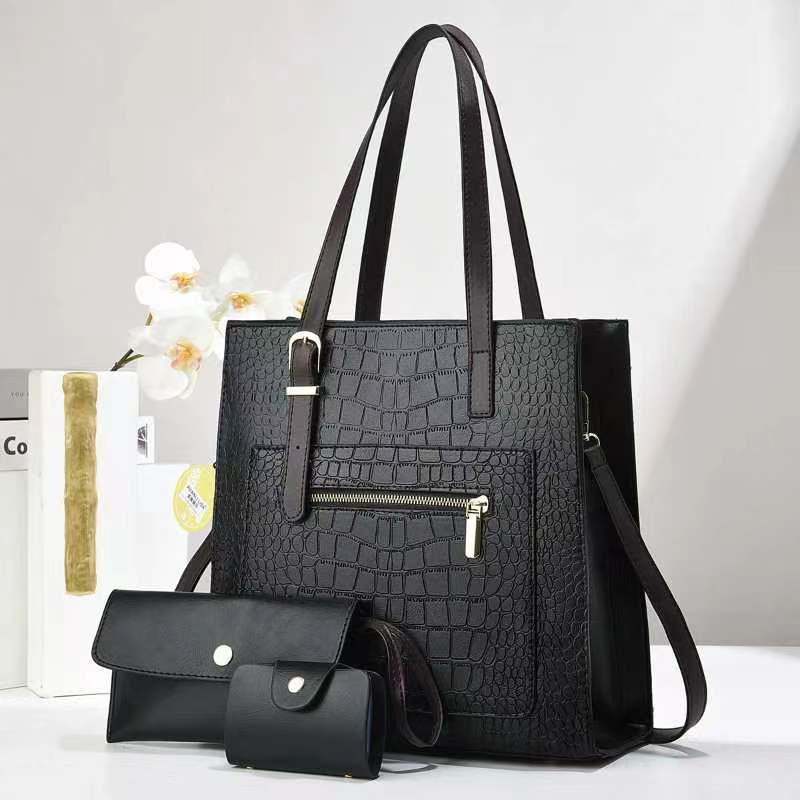 The new stone-patterned mother and child handbag is simple and fashionable, versatile for cross-border use, and features a large-capacity single-shoulder bag with a light luxury and versatility full figure