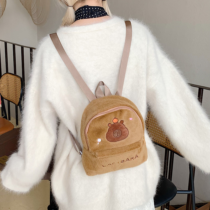 New cartoon backpack with a girlish heart, travel backpack 2025 model, large capacity, plush embroidery, double shoulders, birthday gift Application Scenario
