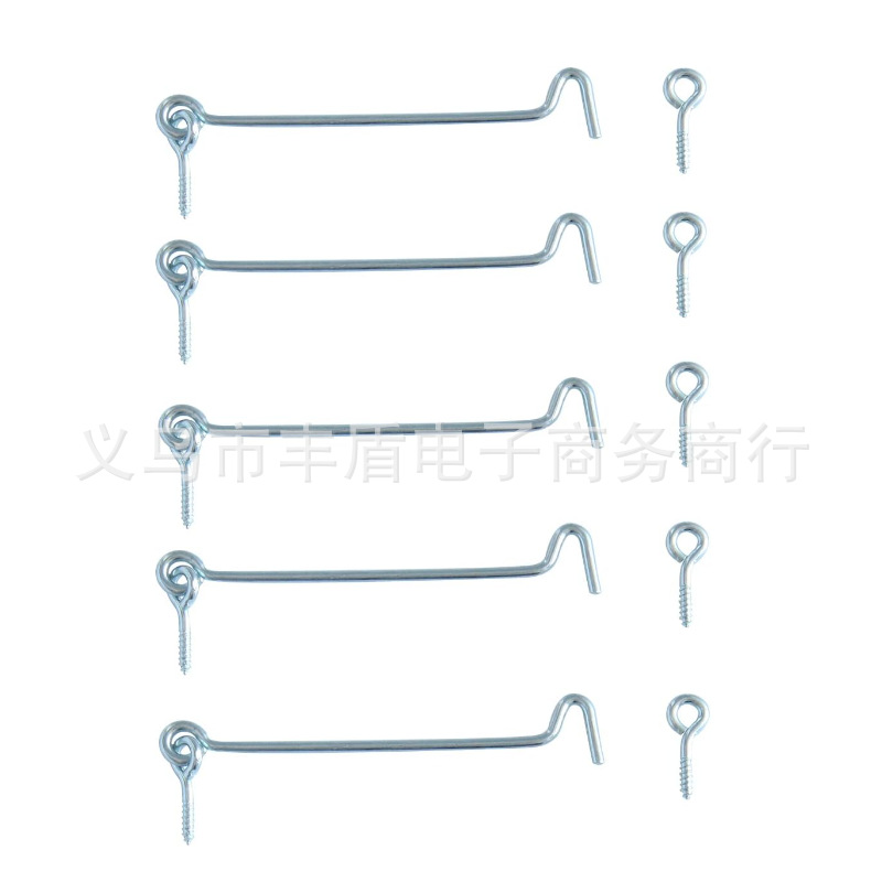 Engine room hook, door, rotating window, door hook with installation screw, window hook, old-fashioned wind hook, window hook, wind hook, iron Specification drawing