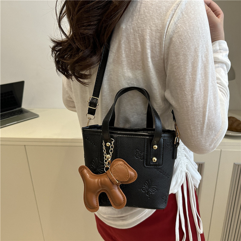 Hand-held fashionable bow bucket bag for women, summer 2025, Korean style, simple and versatile single-shoulder bag, high-end crossbody bag Specification drawing