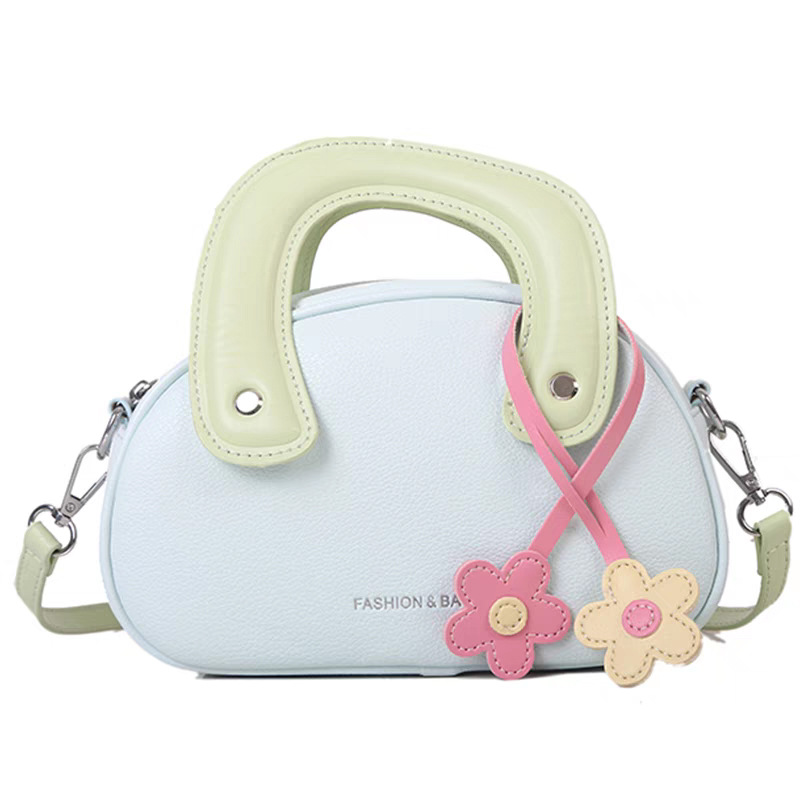 Candy-colored hand-held small bag for women, 2024 new style, fresh and simple hand-held round bag with contrasting colors, high-quality single-shoulder crossbody bag Item Picture