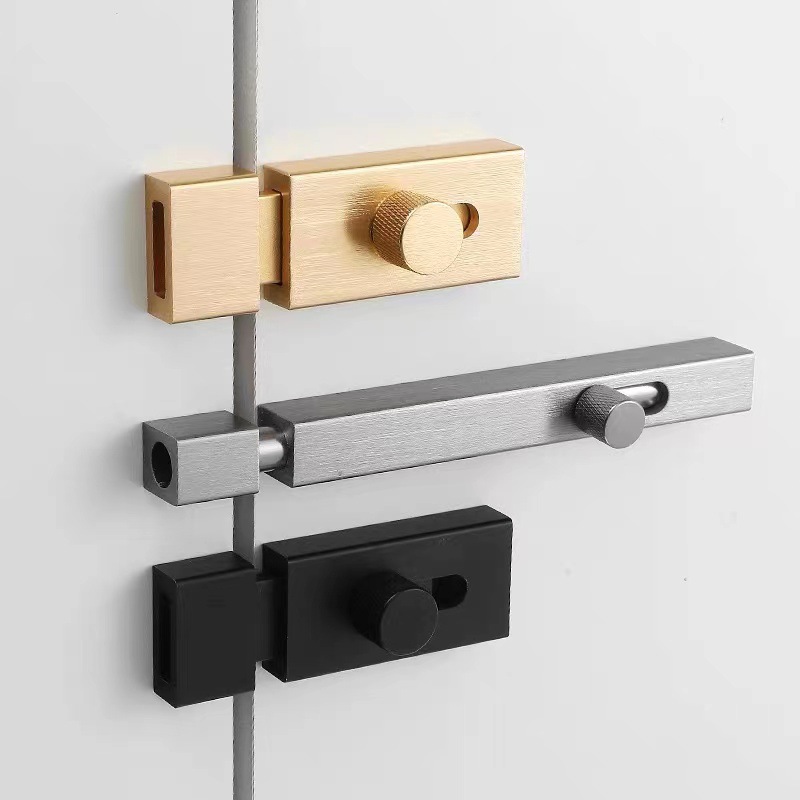 Aluminum alloy exposed latch door latch, door bolt, anti-theft door lock latch, door latch for bathroom, thickened wooden door latch without drilling details Picture