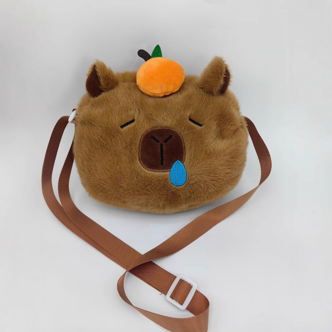New children's cute water guinea pig plush bag, cartoon doll, Kabipala single-shoulder bag, claw machine doll handbag details Picture