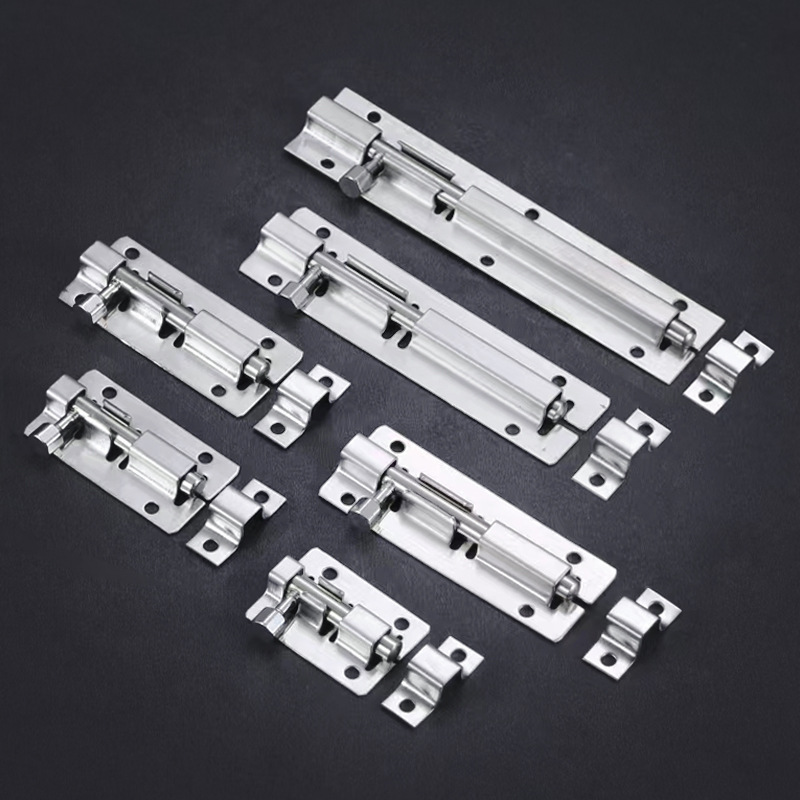 Stainless steel small square latch, bathroom exposed anti-theft latch, door bolt, wooden door, window and door lock, door latch factory direct sales Specification drawing