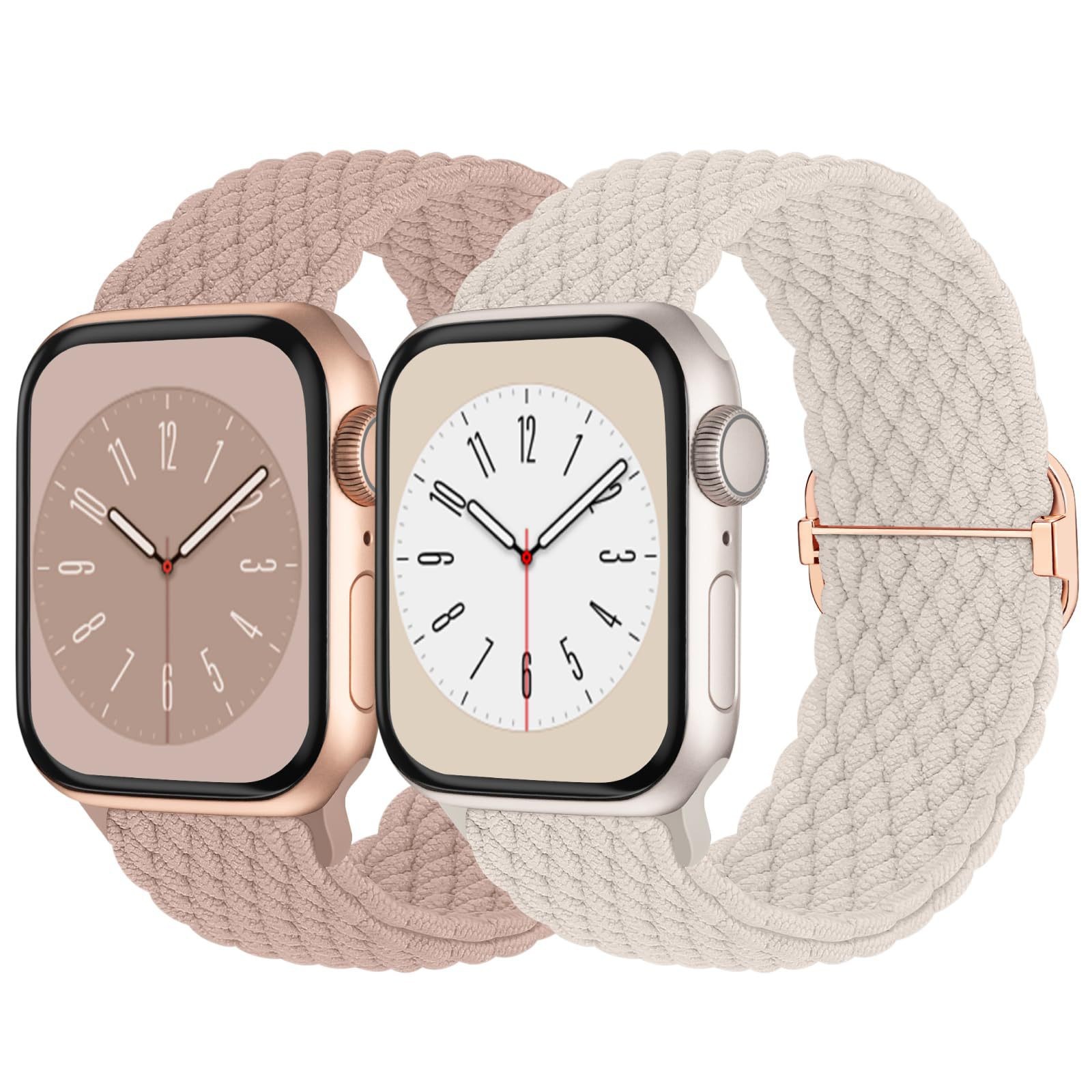 The apple watch has a diamond-patterned nylon wristband and an adjustable elastic woven strap for the iwatch8 Item Picture