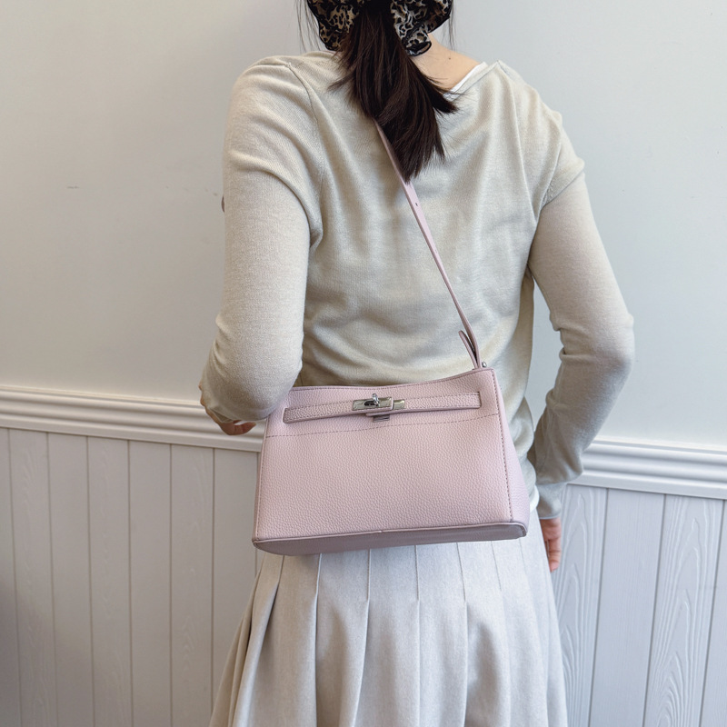 Cross-border lychee pattern versatile small square bag for women 2025 New style, fashionable and retro single-shoulder bag, versatile and high-end crossbody bag Specification drawing