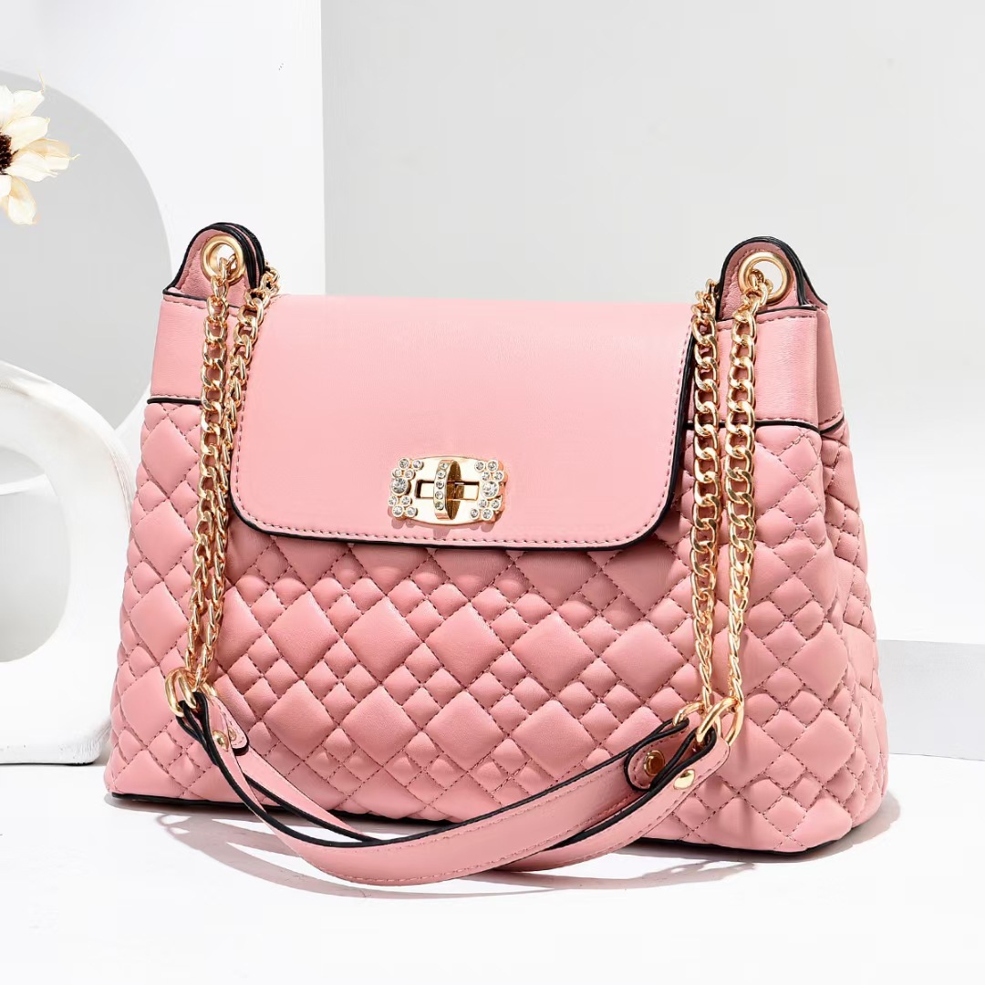 Wholesale women's bags 2022 new style embossed diamond pattern niche single-shoulder crossbody fashionable chain bag manufacturer direct delivery Specification drawing