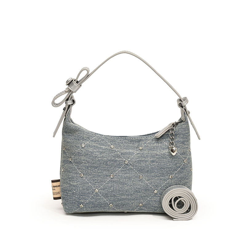 A niche design denim underarm bag for women in 2025, a trendy and versatile single-shoulder high-end hand-held bucket bag Item Picture