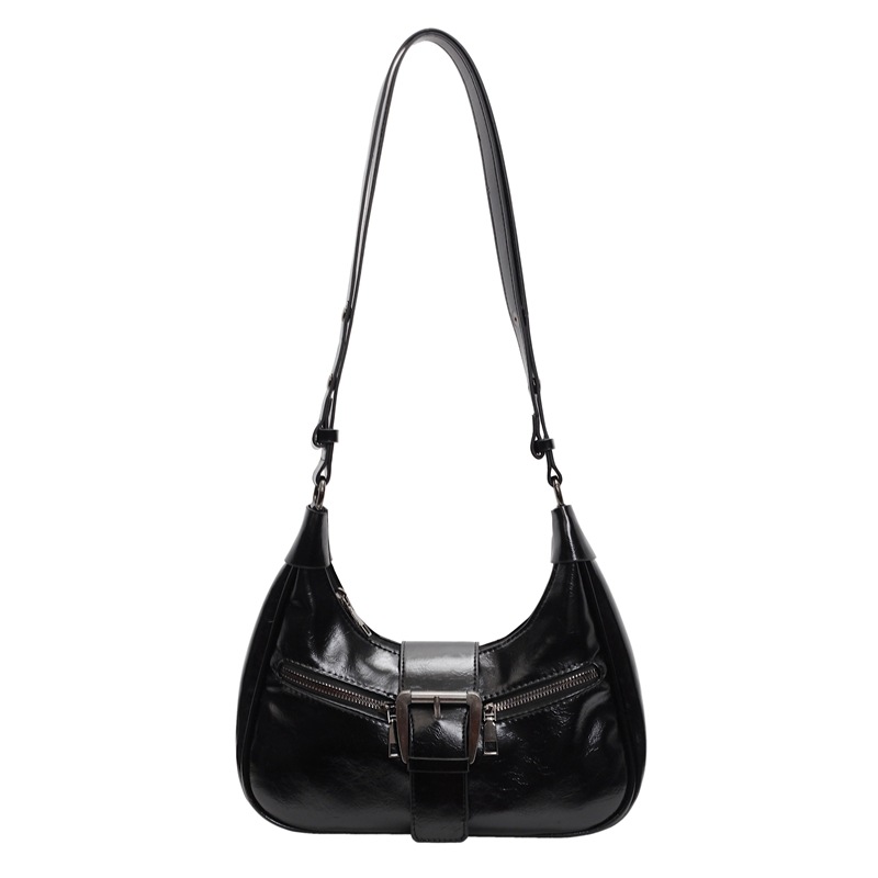 A cool and retro small handbag for women, a new 2024 trendy and fashionable oil-wax skin dumpling bag, versatile and high-quality crossbody bag Item Picture