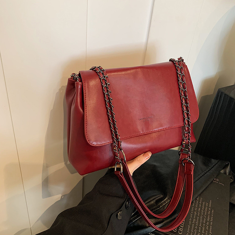 Retro, simple and large-capacity women's 2024 new pillow bag, high-end texture, fashionable commuting single-shoulder armpit bag Specification drawing