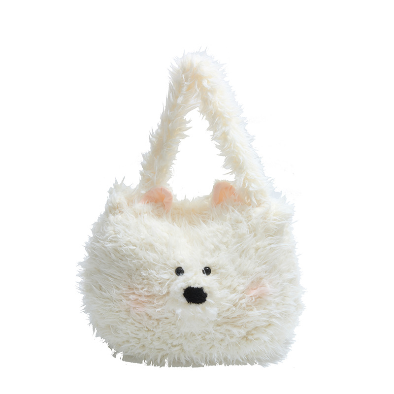 The fluffy women's 2024 new style backpack is cute, trendy and versatile. The single-shoulder bag has a large capacity and is a commuter crossbody bag Item Picture