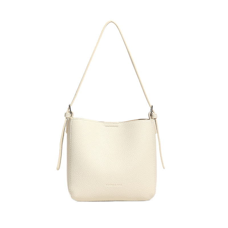 Korean niche design simple single-shoulder bag for women, new fashion bucket bag for summer 2025, versatile solid color crossbody bag Item Picture